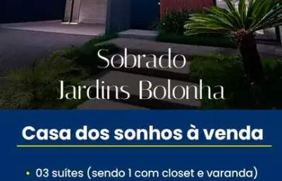 Sobrado espetacular jardins bolonha  casa em condomínio com 3 quarto(s) e 5 banheiro(s) à venda, 278.48 por r$ 1.890.000 no setor jardins bolonha au28700