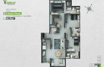 Ágio b. great nova suíça 3 quartos - valor de oportunidade apartamento com 3 quarto(s) e 4 banheiro(s) à venda, 91 por r$ 828.334,08 no setor parque amazonia ta31817
