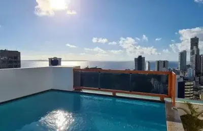 Flat com 1 dormitório para alugar, 42 m² por r$ 4.500,00/mês - barra - salvador/ba