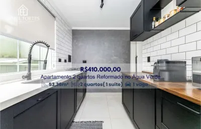 Apartamento térreo à venda no água verde | 2 quartos (1 suíte), reformado, 1 vaga – curitiba