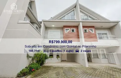 Sobrado 160m² triplex no pilarzinho – 3 quartos, suíte e ático, 2 vagas