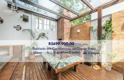 Sobrado em condominio com 160 m², 3 quartos, 2 vagas e espaço gourmet