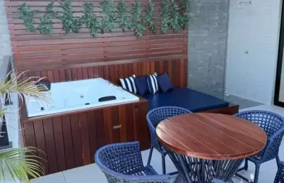 Cobertura para venda em joão pessoa, bessa, 2 dormitórios, 1 suíte, 3 banheiros, 1 vaga