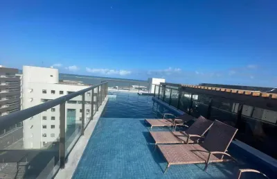 Apartamento para locação em cabedelo, ponta de campina, 1 dormitório, 1 suíte, 1 banheiro, 1 vaga