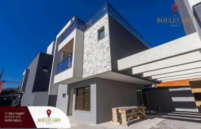 Sobrado novo em condomínio fechado com 3 suítes à venda, 208 m² por r$ 1.290.000 - jardim das américas - curitiba/pr