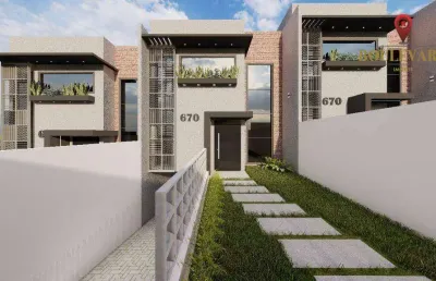 Sobrado novo com 3 dormitórios à venda, 164 m² por r$ 690.000 - pinheirinho - curitiba/pr