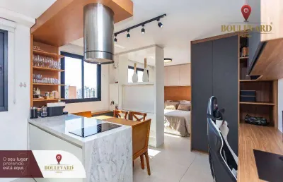 Studio mobiliado no new life visconde à venda, 29 m² por r$ 570.000 - centro - curitiba/pr