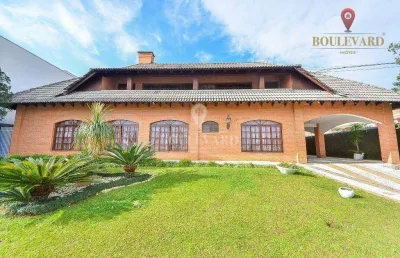 Casa charmosa com espaços verdes, piscina e 7 dormitórios à venda, 767 m² por r$ 3.900.000 - uberaba - curitiba/pr