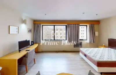 Flat disponível para locação no transamérica executive jardins, com 28m², 1 dormitório e 1 vaga