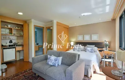 Flat disponível para locação no transamerica executive jardins, com 45m², 2 dormitórios e 1 vaga