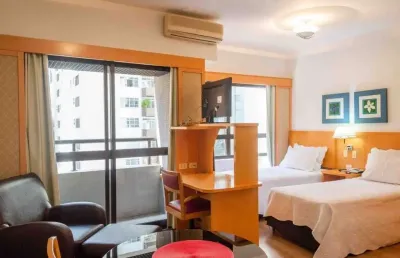 Flat disponível para locação no quality paulista, com 29m², 1 dormitório e 1 vaga