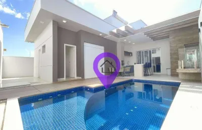 Casa de 170m² à venda no pousada dos campos iii, pouso alegre. 3 dormitórios, suíte máster. piscina privativa e área gourmet.