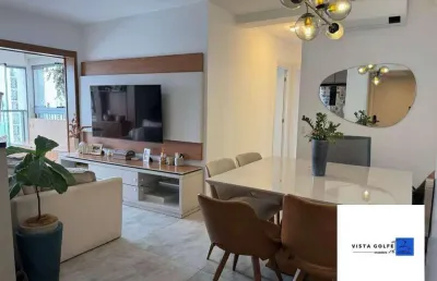 Apartamento com churrasqueira na varanda,,ar condicionado, decorado, 2 dormitórios, 1 vaga fixa