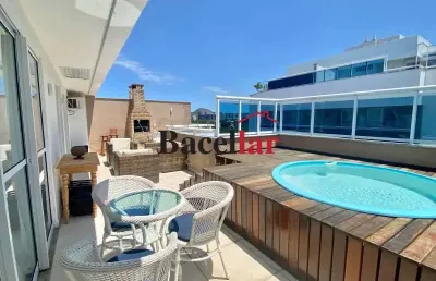 Cobertura com 3 quartos à venda na rua silvia pozzano, recreio dos bandeirantes, rio de janeiro, 154 m2 por r$ 970.000