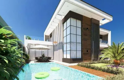 Sobrado de alto padrão de esquina com piscina,  3 dormitórios à venda, 210 m² por r$ 2.100.000 - iguaçu - araucária/pr