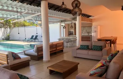 Linada casa com 4/4 - piscina e churrasqueira em vilas do atlantico - ba ( aluguel)