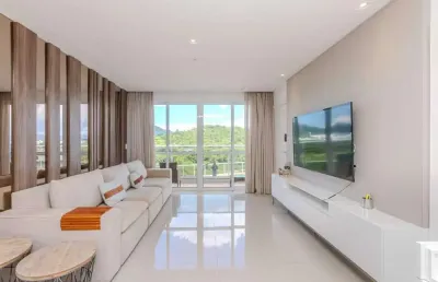 Aluguel anual: apartamento garden com piscina privativa, 4 suítes e 3 vagas. na barra sul em balneário camboriú