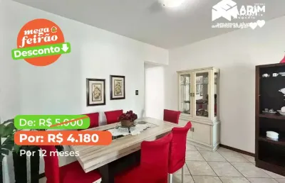 Aluguel anual: apartamento mobiliado com 2 quartos sendo 1 suíte na quadra do mar em balneário camboriú.