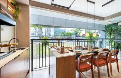 Apartamento  com 3dorms (1 suíte) e 2 varandas na vila andrade