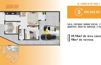 Casa à venda, 2 quartos, 2 vagas, masterville - sarzedo/mg