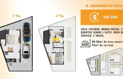 Casa à venda, 2 quartos, 2 vagas, masterville - sarzedo/mg