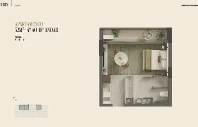 Apartamento com 1 quarto  à venda, 32.44 m2 por r$611200.00  - centro - curitiba/pr