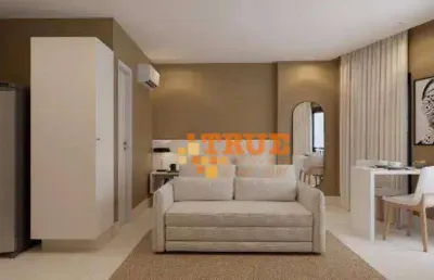 Flat mobiliado na beira rio da madalena, com 1 dormitório à venda, 42 m²