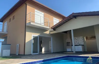Casa em condomínio de luxo à venda em morada da praia, bertioga/sp: 3 quartos, 3 suítes, piscina e área gourmet!