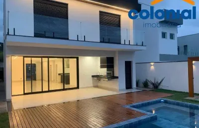 Casa  nova de alto padrão no condomínio brisas jundiaí à venda em jundiaí, jardim novo mundo! 3 suítes, 3 salas, 4 vagas, 279m².