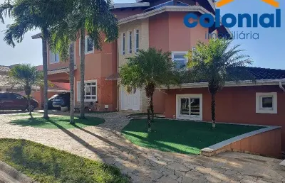 Casa no condomínio terras do caribe em valinhos com  3 suítes, escritório, 6 banheiros, piscina aquecida, vista livre, 4 vagas 350m².santa cruz,