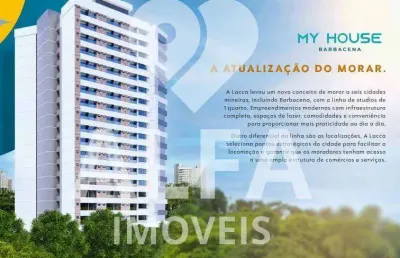 Studio à venda, no edifício my house barbacena,  em barbacena, centro, com 1 quarto, 20,57m²