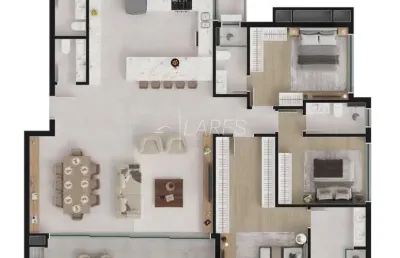 Apartamento com 187 m², 3 quartos sendo 3 suítes à venda no bairro cabral.