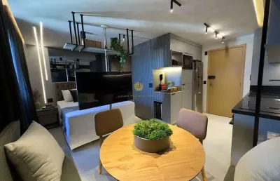 Studio decorado e mobiliado no house ondina, 25,25m²