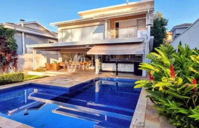 Casa em condomínio fechado com 5 quartos à venda na rua das abélias, 1, alphaville dom pedro, campinas, 380 m2 por r$ 3.500.000