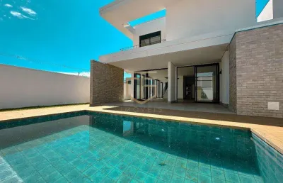 Casa à venda em paulínia, parque brasil 500, com 5 suítes, com 262.74 m², santorini residencial club