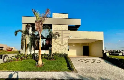 Casa à venda em paulínia, parque brasil 500, com 3 suítes, com 208 m², santorini residencial club