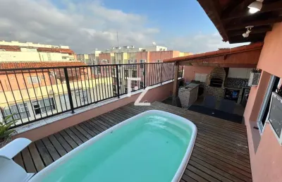 Cobertura duplex de 138m2 colada no taquara plaza com piscina, gourmet e vista privilegiada