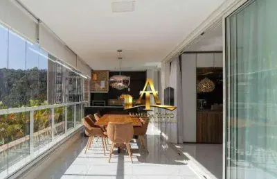 Apartamento à venda mobiliado com 224 m² de área privativa, vista permanente para a mata no condomínio boulevard tamboré alphaville - santana de parna