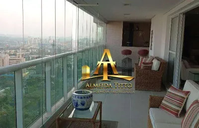 Apartamento todo mobiliado e decorado  para venda com 4 dormitórios sendo 3 suítes , com 243 m²  r$ 3.940.000 - alphaville centro - barueri- são paulo