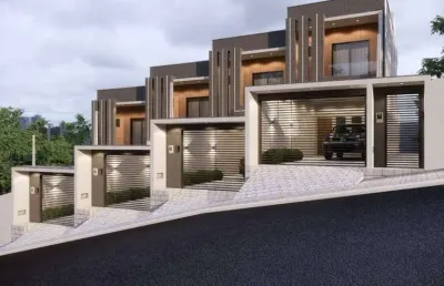 Viva bem! sobrados geminados c/03 quartos c/suite c/design moderno no bairro iririu!