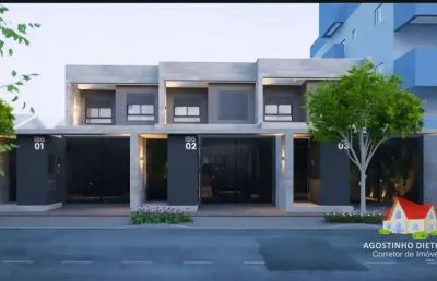 Sobrados geminados c/arquitetura moderna c/03 quartos c/suite + 02 vagas de garagem + espaco aos fundos no bairro iririu!