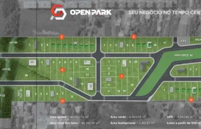 Lote de 627,05 m² à venda no firenze open park r$ 753 mil entrada r$ 112.950,00 mil + 72x de r$ 11.135,11.