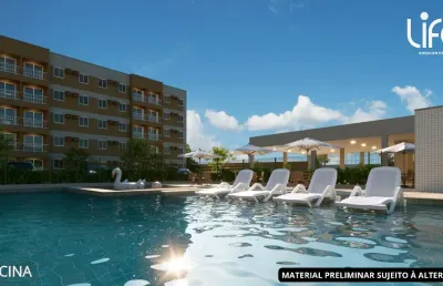 Apartamento com 2 quartos & varanda em dois carneiros