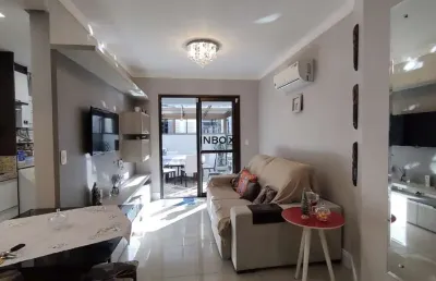 Apartamento mobiliado com terraço de um quarto no bairro progresso