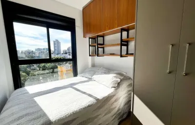 Studio mobiliado no água verde |  locado | renda imediata | ed. link | à venda por r$ 350.000 - curitiba/pr