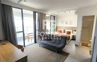 Apartamento studio mobiliado 50m² com 1 quarto suíte, armário e ar condicionado, ao lado do supermercado assaí e próximo do ribeirão shopping;
