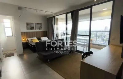Apartamento studio mobiliado 50m² com 1 quarto suíte, armário e ar condicionado, ao lado do supermercado assaí e próximo do ribeirão shopping;