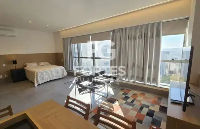 Apartamento studio mobiliado com 47m² sendo 1 quarto suíte, com armário e ar condicionado, no condomínio le monde parc, próximo do ribeirão shopping e hospital unimed;