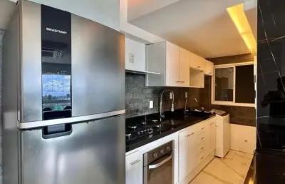 Alugo lindo apartamento mobiliado de 1 quarto em nazaré, andar alto, nascente.