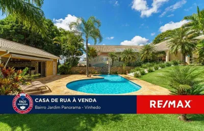 Casa à venda, 424 m²,jardim panorama, vinhedo-sp. térrea em com piscina, área gourmet e campo de futebol.